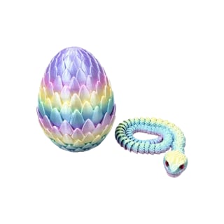 Pastel Rainbow (Macaroon) 3D Printed Snake in Egg