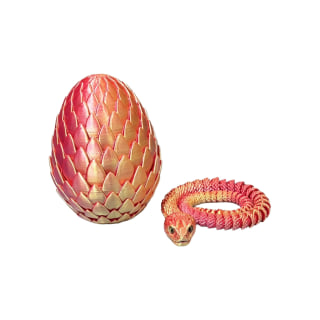Red Gold 3D Printed Snake in Egg