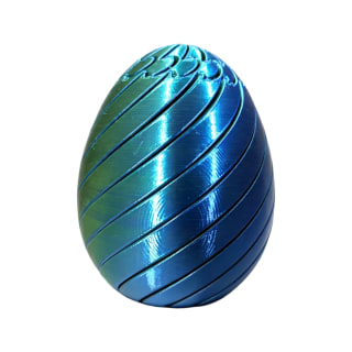 Blue Green 3D Printed Twisty Fidget Egg