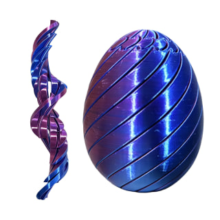 Purple Blue 3D Printed Twisty Fidget Egg