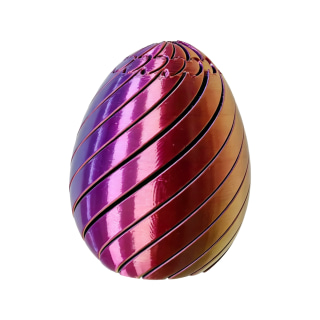 Purple Blue Green 3D Printed Twisty Fidget Egg