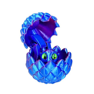 3D Printed Baby Dino in Egg - Purple Blue