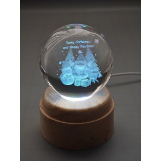 Carol Singers Rotating 3D Crystal Globe Light - Wo