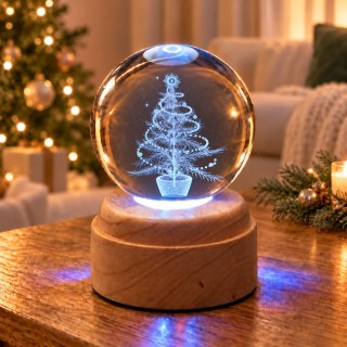 The Magic of Christmas Rotating 3D Crystal Globe L
