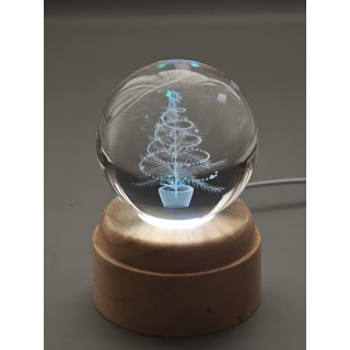 The Magic of Christmas Rotating 3D Crystal Globe L