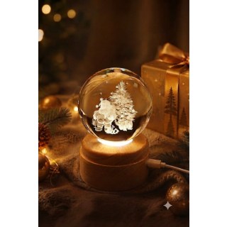 Under the Tree Rotating 3D Crystal Globe Light - W