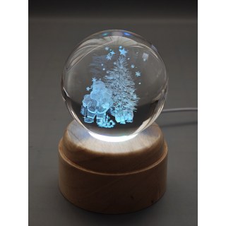 Under the Tree Rotating 3D Crystal Globe Light - W