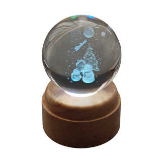 Waiting for Santa Rotating 3D Crystal Globe Light