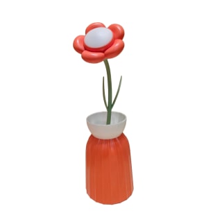 Daisy Flower Lamp with Vase - Orange