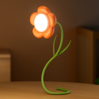 Daisy Flower Lamp with Vase - Orange