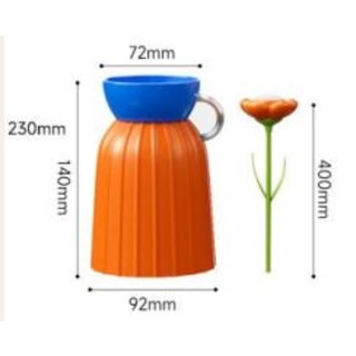 Daisy Flower Lamp with Vase - Red