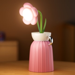 Daisy Flower Lamp with Vase - Pink