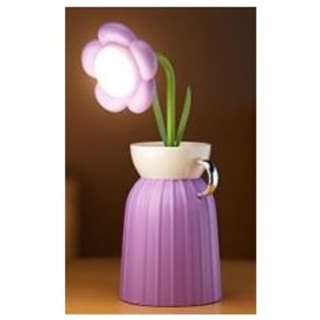 Daisy Flower Lamp with Vase - Red