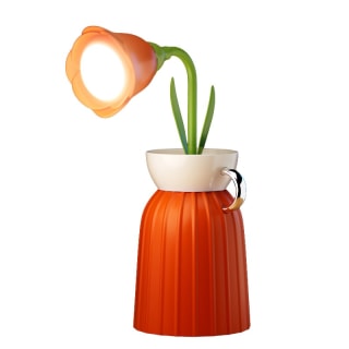Rose Flower Lamp with Vase - Orange