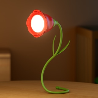 Rose Flower Stem Lamp - Red