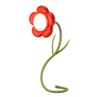 Daisy Flower Stem Lamp - Red