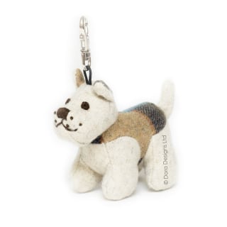 Plaid Westie animal Key Ring by Dora Designs