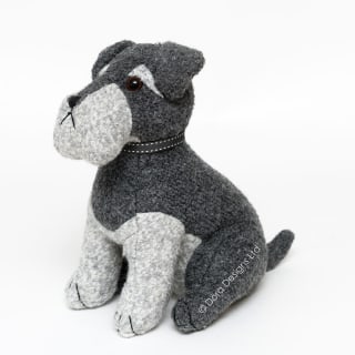 Schnauzer Fabric Dog Doorstop by Dora Designs