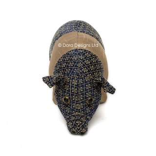 Saddleback Fabric Pig Doorstop by Dora Designs