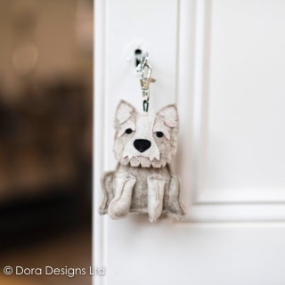 Lewis Westie Key Ring by Dora Designs