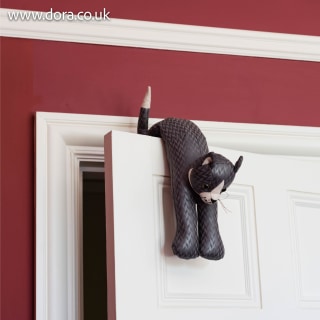 Grey Cat Door Muffler by Dora Designs