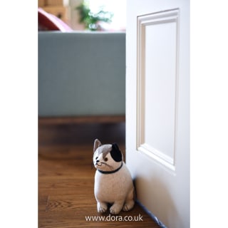 Pudge Fat Cat cute animal doorstop by Dora Designs