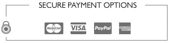 Secure Payment Options Credit Card MasterCard Visa PayPal American Express