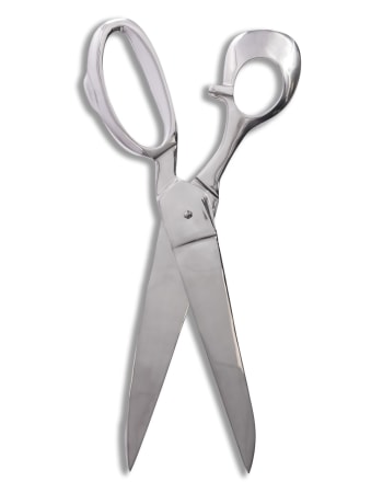 Large Polished Aluminium Scissors Wall Decor