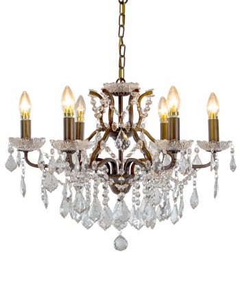 6 Branch Bronze Shallow Chandelier