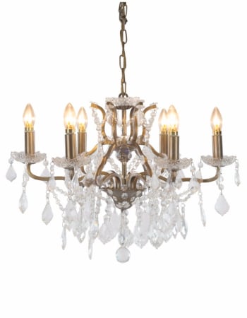 6 Branch Brushed Gold Shallow Chandelier