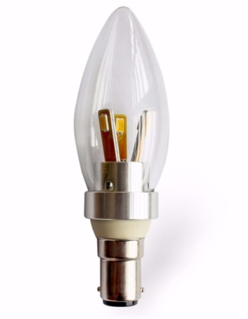 Small Bayonet Silver 4W LED Candle Bulb