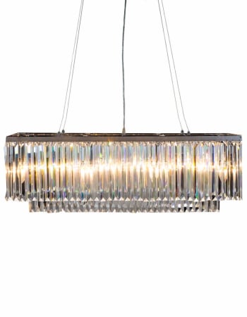 Chrome Prism Drop Rectangular Cascade Chandelier