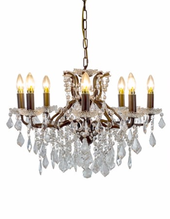 Medium 8 Branch Bronze Shallow Chandelier