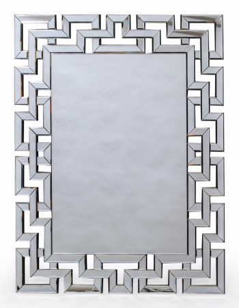 Large Rectangular "Grecian Key" Venetian Mirror
