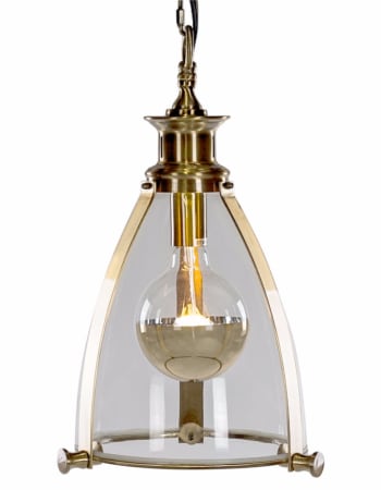 Brass and Glass Lantern Ceiling Light