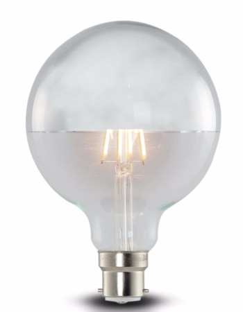 LED 3w Globe Retro Filament Bulb with Silver Crown (B22 large bayonet)