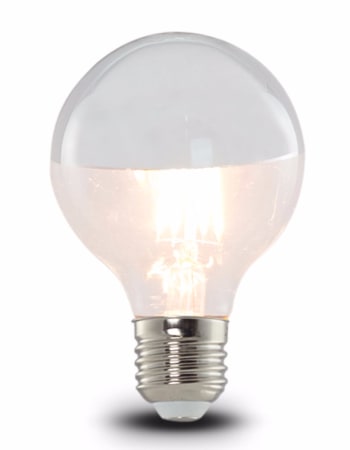 LED 3w Large Globe Retro Filament Bulb with Silver Crown (E27 Large Edison Screw