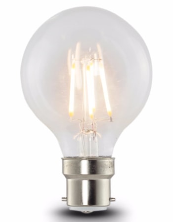 LED 6w Dimmable Globe Retro Filament Bulb (B22 large bayonet)