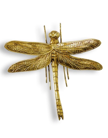 Medium Antique Gold Dragonfly Wall Figure