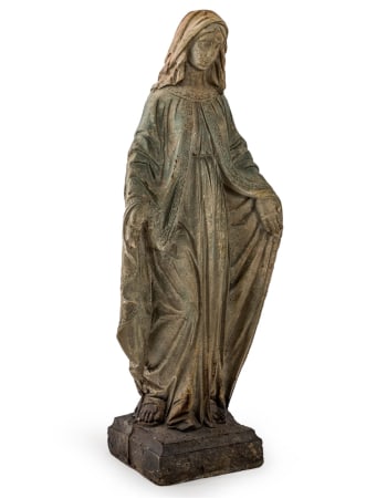 Large Antiqued Stone Effect Madonna Figure