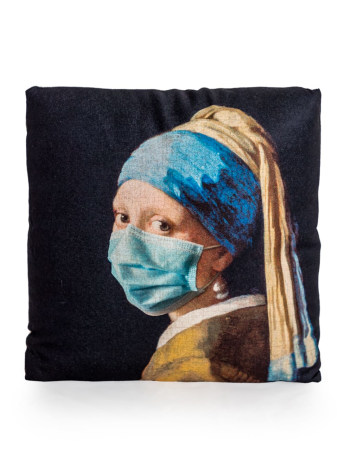 Girl with a Pearl Earring Face Mask Cushion