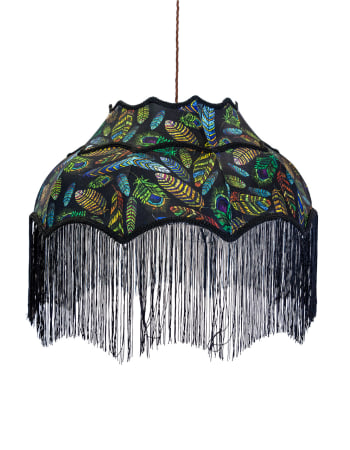 Large Feather Design Frilled Lamp Shade (Use As Pendant or Shade)