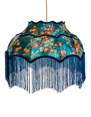 Large Floral Design Frilled Lamp Shade (Use As Pendant or Shade)