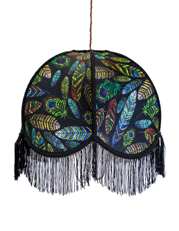 Feather Design Frilled Lampshade (Use As Pendant or Shade)
