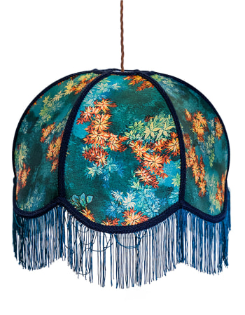 Floral Design Frilled Lampshade (Use As Pendant or Shade)