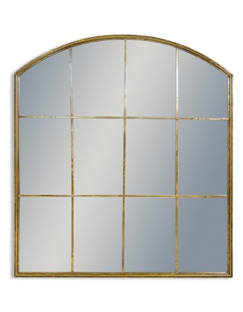 Antique Gold Arch Window Pane Mirror