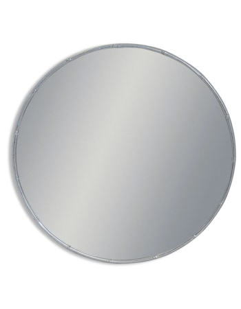 Antique Silver Round Metal Bamboo Wall Mirror (to be bought in qtys of 2)