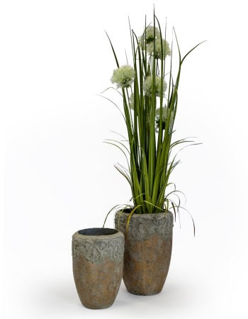 Tall Gold and Cream Eco S/2 Garden Planters