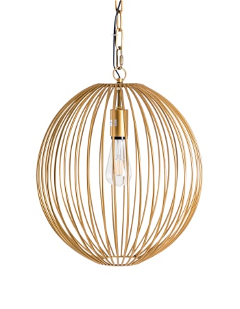 Gold Large Wire Sphere Ceiling Pendant