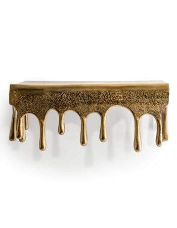 Gold "Dali" Drip Small Rectangular Aluminium Wall Shelf